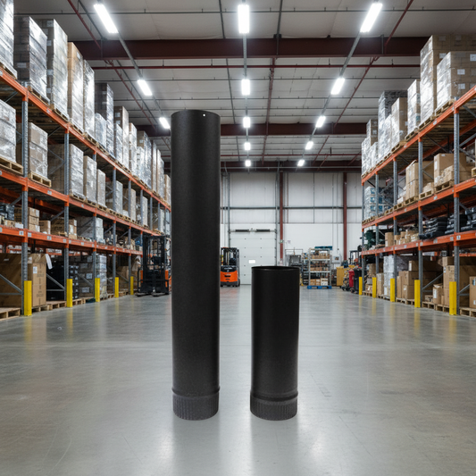 4 in. Single Wall Black Stove Pipe