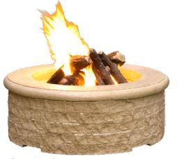 Chiseled Fire Pit in Café Blanco Heavy-Textured Finish, LP - 680CB11M6PC ** - Chimney Cricket