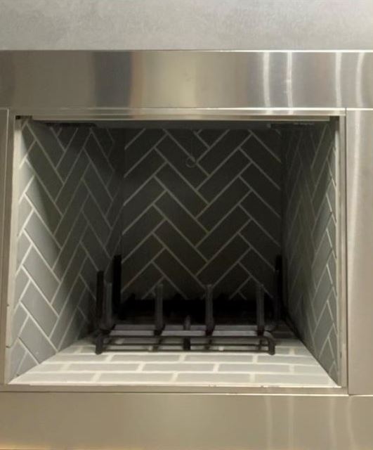 Outdoor Lifestyles Cottagewood 42" Outdoor Wood Burning Fireplace with Gray Herringbone Refractory - ODCTGWD42H - Chimney Cricket