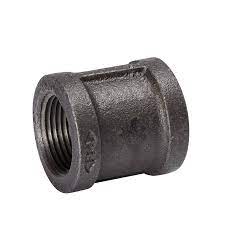 Coupling, 1/2" FPT X 1/2" FPT, Black, Sch. 40, Malleable Forged Steel, M103F, BS99-8 - Chimney Cricket