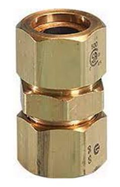 Coupling, 3/8" CSST X 3/8" CSST, AutoFlare Mechanical Fitting, Brass, TracPipe, FGP-CPLG-375 (CS24) - Chimney Cricket