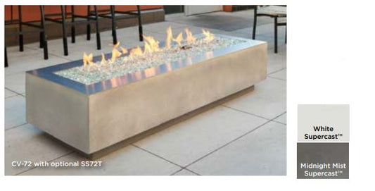 Outdoor Greatroom Cove 72" Linear Gas Fire Table in Midnight Mist Finish - Chimney Cricket