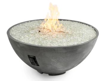 Outdoor Greatroom 42" Cove Edge Round Gas Fire Pit Bowl in Midnight Mist Finish, LP - Chimney Cricket