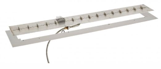 Outdoor Greatroom 12" x 64" Crystal Fire® Plus Linear Burner Insert and Plate Kit - Chimney Cricket