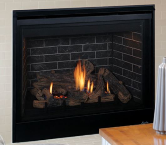 Superior F3907 45" Top / Rear Vent DV Fireplace with Electronic Valve, NG - Chimney Cricket