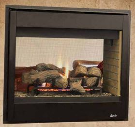 Superior F1407 35" Top / Rear Vent See-Thru DV Fireplace with Electronic Valve, NG - Chimney Cricket