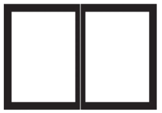 Empire Rectangle Door Set - Black - Chimney Cricket