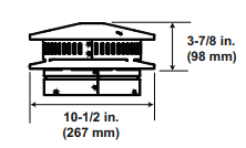 Majestic Vertical Termination Cap for 5X8 DVP Pipe - Chimney Cricket