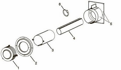 WMH Horizontal DV Kit with Small Beige Cap for up to 13 3/4" Wall Thickness - Chimney Cricket