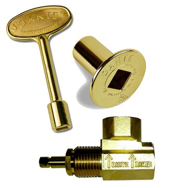 Dante Combo Pack - Angled Globe Valve - 3" Key - Floor Plate - Brass - Chimney Cricket