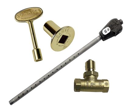 Dante Log Lighter Combo Pack - NG - Straight Ball Valve - Brass - Chimney Cricket