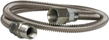 Connector, 5/8" OD Tube X 12" w/ 1/2" MPT X 1/2" FPT Adapters, Flexible Appliance Gas Connector, Dormont, Stainless Steel, 30313212 - Chimney Cricket