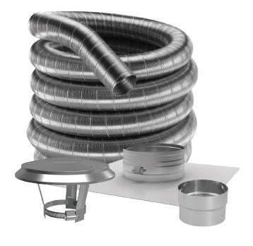 Duravent 3" DuraFlex 304 25 Ft. Kit (Includes DFSS Top Plate, Cap, Connector) - 3DF30425K, 810001909 (CS1) - Chimney Cricket