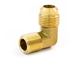 Elbow, 1/2" Flare X 3/8" Male Pipe, Brass, 49-86, FE1-8C, 49FE - Chimney Cricket