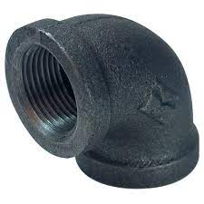 Elbow, 1-1/2" FPT Black Sch. 40, 90 Degree, Malleable Forged Steel, M-116R, BS310-24 - Chimney Cricket