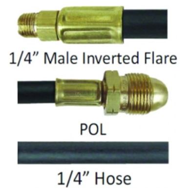 POL x 1/4" Male Inverted Flare 24" Long without Excess Flow - MER403-24 - Chimney Cricket