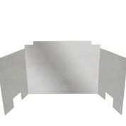 RHP 18" Contemporary Three Panel Polished Stainless Steel Fyreback - Chimney Cricket