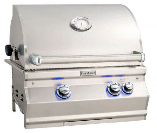 FM A430i Aurora 24" Built-In Grill with Analog Thermometer, Rotisserie Backburner and Infrared Burner, NG - A430I8LAN - Chimney Cricket