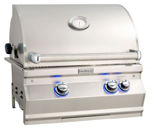 FM A430i Aurora 24" Built-In Grill with Analog Thermometer and Rotisserie Backburner, NG - A430I8EAN - Chimney Cricket