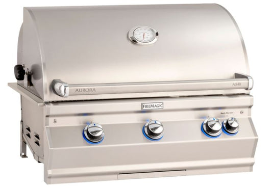 FM A540i Aurora 30" Built-In Grill with Analog Thermometer, Rotisserie Backburner and Infrared Burner, LP - A540I8LAP - Chimney Cricket
