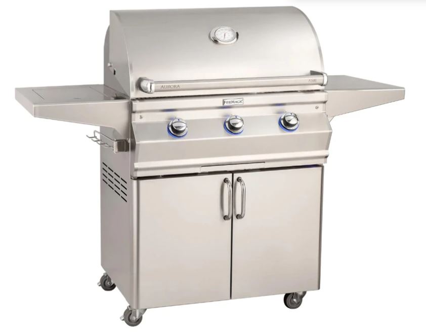 FM A540s Aurora 30" Portable Grill with Analog Thermometer, Flush Mounted Single Side Burner and Infrared Burner, LP - A540S7LAP62 - Chimney Cricket