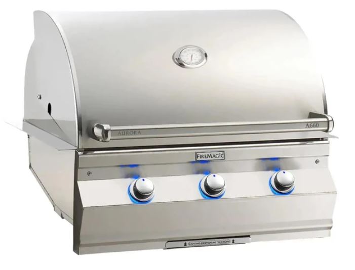 FM A660i Aurora 30" Built-In Grill with Analog Thermometer, LP - A660I7EAP - Chimney Cricket