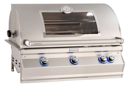 FM A790i Aurora 36" Built-In Grill with Analog Thermometer, Rotisserie Backburner, Infrared Burner and Magic View Window, LP - A790I8LAPW - Chimney Cricket