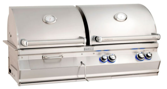 FM A830i Aurora Gas / Charcoal Combo Built-In Grill with Analog Thermometer and Infrared Burner, NG - A830I8LANCB - Chimney Cricket