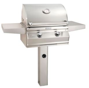 FM Choice Multi-User CM430s 24" In-Ground Post Mount Grill with Analog Thermometer and 1-Hour Timer, LP - CM430SRT1PG6 - Chimney Cricket