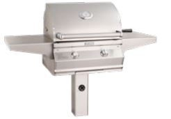 FM Choice Multi-User Accessible CMA430s 24" In-Ground Post Mount Grill with Analog Thermometer and 1-Hour Timer, LP - CMA430SRT1PG6 - Chimney Cricket