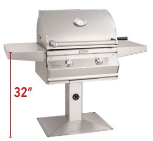 FM Choice Multi-User Accessible CMA430s 24" Patio Post Mount Grill with Analog Thermometer and 1-Hour Timer, LP - CMA430SRT1PP6 - Chimney Cricket