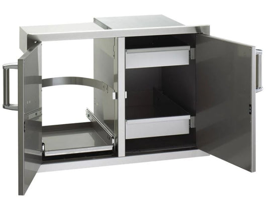 FM Premium Double Access Doors with Trash Tray and Dual Drawers (21 x 30½) - Chimney Cricket