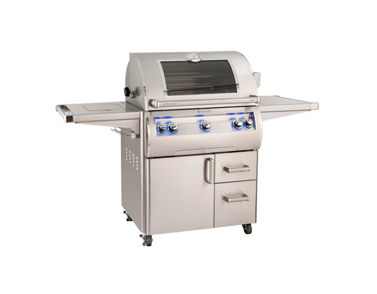 FM E660s Echelon 30" Portable Grill with Analog Thermometer, Flush Mounted Single Side Burner, Infrared Burner and Magic View Window, NG - E660S8LAN62W - Chimney Cricket