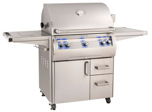 FM E660s Echelon 30" Portable Grill with Analog Thermometer, Flush Mounted Single Side Burner and Infrared Burner, LP - E660S8LAP62 - Chimney Cricket