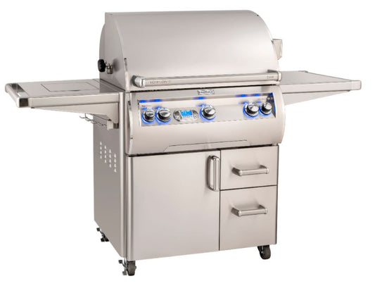 FM E660s Echelon 30" Portable Grill with Digital Thermometer, Flush Mounted Single Side Burner and Infrared Burner, NG - E660S8L1N62 - Chimney Cricket