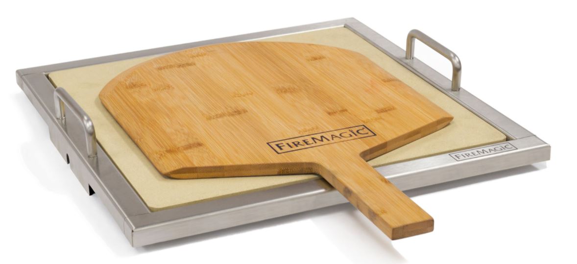 FM Pizza Stone Kit with Wooden Pizza Peel - Chimney Cricket