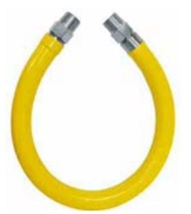 Food Service Hose, 3/4" X 72", "GAS-FLO by Fairview", Yellow Antimicrobial PVC Coated, Safety System for Movable Appliances - Chimney Cricket