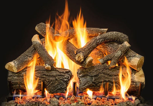 Grand Canyon 30" Arizona Weathered Oak Charred 9-Piece Log Set - Chimney Cricket