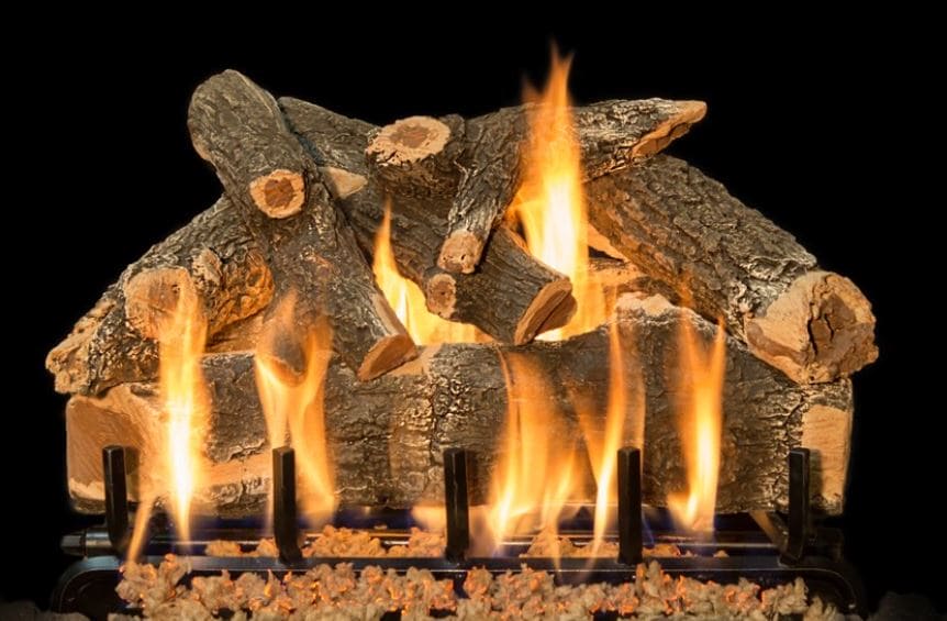 Grand Canyon 24" Arizona Weathered Oak See-Thru 8-Piece Log Set - Chimney Cricket