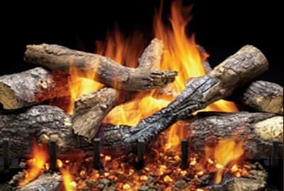 Majestic Fireside Grand Oak 24" 11-Pc Refractory Cement Vented Gas Log Set - Chimney Cricket