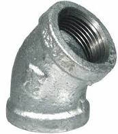 1-1/2in Galvanized 45 Degree Elbow, G125R GS309-45-24 - Chimney Cricket