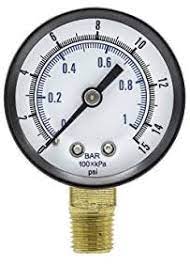 SE101D-204B  0-15 PSI Gauges, 1/4" MNPT, 2" - Chimney Cricket