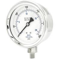 Pressure Gauge, 0-300 PSI, 4" Dial, 1/4" Bottom Mount, 301D-404H - Chimney Cricket