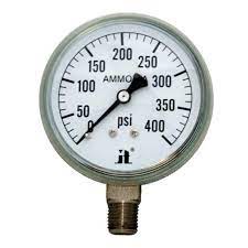 Pressure Gauge, 0-400 PSI, 1/4" Bottom Mount, w/ 2-1/2" Dial, 101D-254I - Chimney Cricket