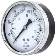 Pressure Gauge, 0-400 PSI, 1?4" Backmount, w/ 3-1/2" Dial, 102D354I - Chimney Cricket