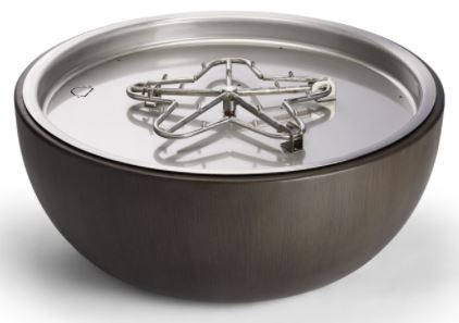Hpc 35" Aluminum Firebowl In Walnut Finish, Ng