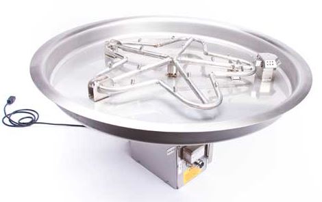 Hpc 31" Round Bowl Insert With 24" Penta Torpedo Stainless Steel Burner, Electronic Ignition, Lp