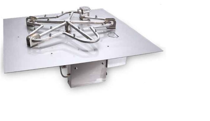 Hpc 36" Square Flat Insert With 30" Torpedo Penta Stainless Steel Burner, Electronic Ignition, Ng