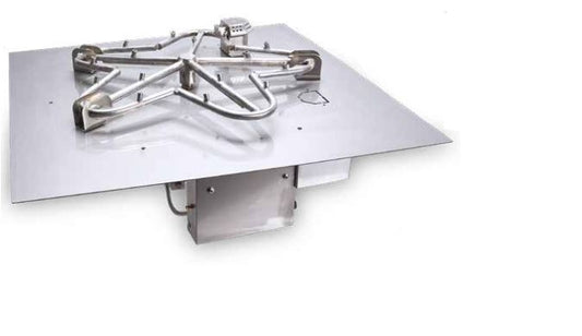 Hpc 36" Square Flat Insert With 30" Torpedo Penta Stainless Steel Burner, Electronic Ignition, Lp