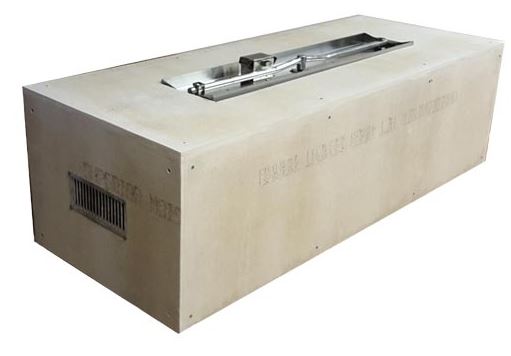 HPC 60" x 24" RTF Rectangle Enclosure with 49" x 8" Torpedo Interlink Burner and Push Button Ignition - NG - Chimney Cricket